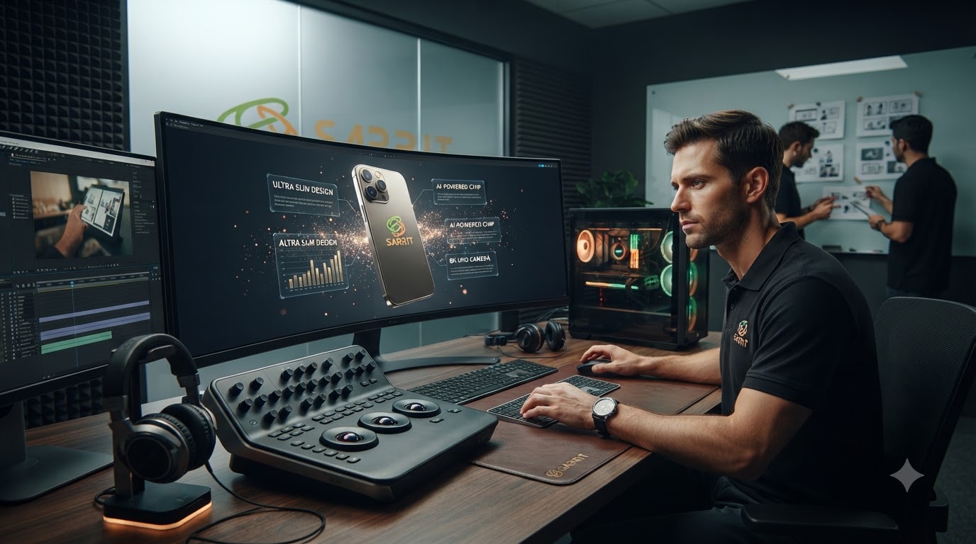 Motion graphics designer crafting 2D and 3D animations at Sarrit Solutions